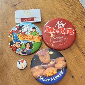McDonald's Vintage 1982 Colorful Button Collection